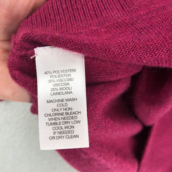 LOFT Sweater Womens Extra Small Pink Wool Blend Cardigan Button Up V Neck Casual - Picture 6 of 9